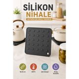 OpenCity Antrasit Silikon Nihale 16x16cm Çok Amaçlı Tencere Tava Altlığı Fırın Tepsi Tutacağı Kavanoz Açacağı