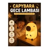 OpenCity Capybara Gece Lambası Pilli Yumuşak Silikon Çocuk Odası Uyku Lambası Dekoratif Işık