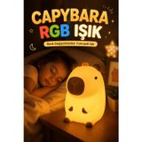 OpenCity Capybara RGB Gece Lambası Dokunmatik Silikon Pilli Çocuk Bebek Uyku Işığı Renkli Işık