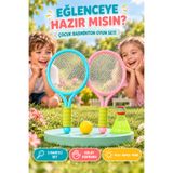 OpenCity Çocuk Badminton Tenis Seti 2 Raketli Toplu Plaj Bahçe Park Açık Hava Oyunu Spor ve Aktivite Oyuncağı