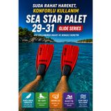 OpenCity Deniz Paleti 29-31 Numara Yüzme Paleti Snorkel Dalış Rahat Esnek Hafif Tatil Paleti Seti Kırmızı Siyah