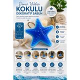 OpenCity Deniz Yıldızı Dekoratif Kokulu Sabun Deniz Esintili Banyo Salon Ofis Dekoru 12x12 cm Mavi Renk