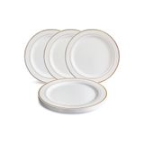 OpenCity Gold Yaldızlı Plastik Sunum Tabak 6 Adet 19 Cm Mika Parti Davet Servis Tabağı Şık Sofra