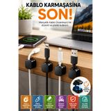 OpenCity Manyetik Kablo Düzenleyici Kablo Tutucu 6'lı Set Yapışkanlı Kablo Sabitleyici Masa Kablo Düzeni
