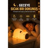 OpenCity Sevimli Capybara Gece Lambası Silikon RGB Dokunmatik USB Şarjlı Çocuk Odası Işık Modeli