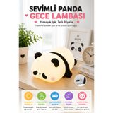 OpenCity Sevimli Panda Gece Lambası USB Şarjlı Dokunmatik Silikon Çocuk Odası Başucu Lambası 3 Kademe