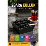 OpenCity Siyah Melamin Izgara Küllük Kare Kül Tablası Isıya Dayanıklı Cafe Balkon Masa Küllüğü