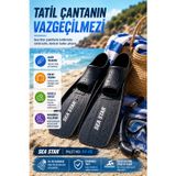 OpenCity Siyah Sea Star Deniz Paleti 44-46 Tam Ayak Siyah Yüzme Şnorkel Dalış Paleti Yetişkin Unisex