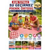 OpenCity Su Geçirmez Kum Tutmaz Piknik Örtüsü 200x150 Katlanabilir Plaj Kamp Matı Taşıma Çantalı Kırmızı