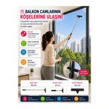 OpenCity Teleskopik Cam ve Ayna Sileceği 80 cm Uzayabilir Saplı Duşakabin Balkon Cam Temizleyici Ev Tipi Evse