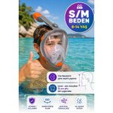 OpenCity Turuncu Gri Full Face Şnorkel Maske S/M Beden 8-14 Yaş Çocuk Tam Yüz Dalış Seti Katlanabilir
