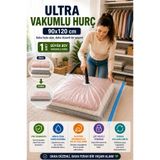 OpenCity Ultra Boy Vakumlu Hurç 90x120 cm 1 Adet Çift Kilitli Vakum Poşeti Yorgan Battaniye Saklama Çuvalı