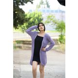 openex tekstil Openex Lila Kadın Selanik Örgü Triko Hırka