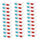 Operitacx 30'Lu Paket Kırmızı Mavi Anaglyph Lensli Tek Kullanımlık Kağıt 3D Gözlük Sinema Seyahati Ve 3D Oyunlar İçin Orta Boy Hafif Ve Rah