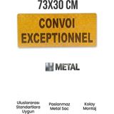 Opersan 73X30 cm Convoi Exceptionnel Metal Sac Levha - Reflektörlü Uyarı Tabelası - 73 x 30 cm