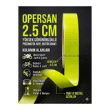 opersan Fosforlu Neon Sarı Reflektör Bant 2.5 cm x 10 Metre - Kurye Çantası Karavan Römork Otopark Şerit Bariyer Bandı