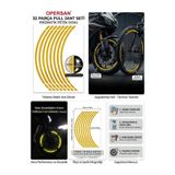 opersan Honda,Forza,Yamaha xmax,,nmax,Dio,Pcx,,Motosiklet, Bisiklet Jant Şeridi Sticker - 32 Parça Prizmatik Reflektif Fosforlu Çıkartma Seti Bal Sarı