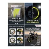 opersan Honda,Forza,Yamaha xmax,,nmax,Dio,Pcx,,Motosiklet, Bisiklet Jant Şeridi Sticker - 32 Parça Prizmatik Reflektif Fosforlu Çıkartma Seti Neon Sarı