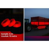opersan Yüksek Görünürlük Reflektif Bant | 4 CM x 10 Metre | Traktör Römork Güvenlik Bandı | KIRMIZI