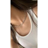 Opia JEWELRY - Baget Taşlı Çelik Su Yolu Kolye