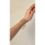 Opia JEWELRY - Üçlü Düz Model Gol Renk Çelik Ajdar Bilezik [22cm]