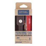 Opinel OP-001890 Kırmızı Inox No 8 Deri Kılıflı Paslanmaz Çakı