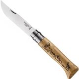 Opinel Op-002336 Inox No 8 Meşe Saplı Keçi Desenli Paslanmaz Çakı