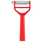 Opinel Plastik T-Duo soyucu kırmızı renkte, sebze soymak ve jülyen hazırlamak için, bulaşık makinesinde yıkanabilir, 254625