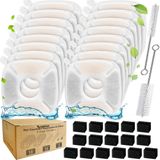 OPISICEN 16'lı Paket Kedi Su Çeşmesi Yedek Filtreler ve 16'lı Paket Ön Filtre Süngerleri ve 2'li Paket Temizleme Fırçası, Pet Su Ayırıcı Filtreler 94oz/2L ve 140oz/4L Otomatik Pet Çeşmesi Kedi Suyu için Uygun