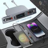 Opluz Tesla USB Hub için, Tesla Model 3 Model Y 2021 2022 2023 için Yerleştirme İstasyonu Geri Çekilebilir Hızlı Şarj Kablosu, Araba USB Hub İç Aksesuarları Tesla Model 3/Model Y Merkez Konsol