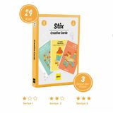 OPPI Stix Yaratıcı Aktivite Kartları, Eğitici Oyuncak Aksesuarı, 3 Farklı Zorluk Seviyesi, 24 Adet Kart, 2-12 Yaş Çocuklar İçin