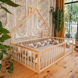 Oppipo Montessori Ahşap Karyola - Montessori Yatak - Montessori Karyola Opmont-16 - 120 x 200 cm - Naturel