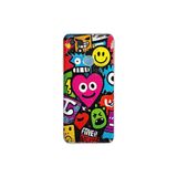 Oppo A15 ile Uyumlu Grafiti Aşk Tasarımlı Şeffaf Silikon Kılıf