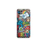 Oppo A15 ile Uyumlu Grafiti Create Art Tasarımlı Şeffaf Silikon Kılıf