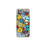 Oppo A15 ile Uyumlu Grafiti Doodle Tasarımlı Şeffaf Silikon Kılıf