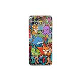 Oppo A15 ile Uyumlu Grafiti Mini Tasarımlı Şeffaf Silikon Kılıf
