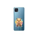 Oppo A15 ile Uyumlu Splash Kapibara Tasarımlı Slimfit Şeffaf Silikon Kılıf