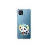 Oppo A15 ile Uyumlu Splash Panda Tasarımlı Slimfit Şeffaf Silikon Kılıf