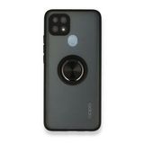 OPPO A15 Montreal Yüzüklü Silikon Kapak Siyah Kılıf