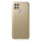 Oppo A15 Uyumlu Kılıf Yumuşak Dokulu Silikon - Gold