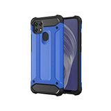 Oppo A15S ile uyumlu Çİft Katman Koruyucu Crash Military Tank Kılıf - Mavi