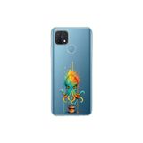 Oppo A15S ile uyumlu Splash ahtapot tasarımlı şeffaf silikon kılıf