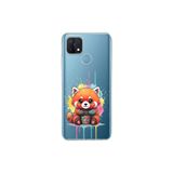 Oppo A15S ile Uyumlu Splash Tilki Tasarımlı Slimfit Şeffaf Silikon Kılıf