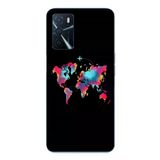 Oppo A16 Uyumlu Dünya Renkli Haritası Baskılı Silikon Kılıf