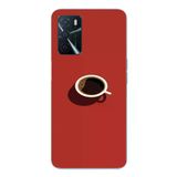 Oppo A16 Uyumlu Sade Kahve Kupası Baskılı Silikon Kılıf
