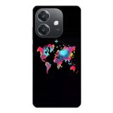Oppo A3 Uyumlu Dünya Renkli Haritası Baskılı Silikon Kılıf