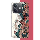 Oppo A3 Uyumlu Etnik Çiçek Deseni Baskılı Silikon Kılıf
