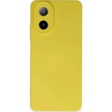 Oppo A38 Kılıf Nano Içi Kadife Silikon - Sarı - 1 - Renkli