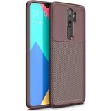 Oppo A5 2020 /a9 2020 Uyumlu Karbon Desenli Negro Silikon Kılıf Kahverengi