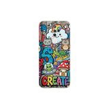 Oppo A5 2020 ile Uyumlu Grafiti Create Art Tasarımlı Şeffaf Silikon Kılıf